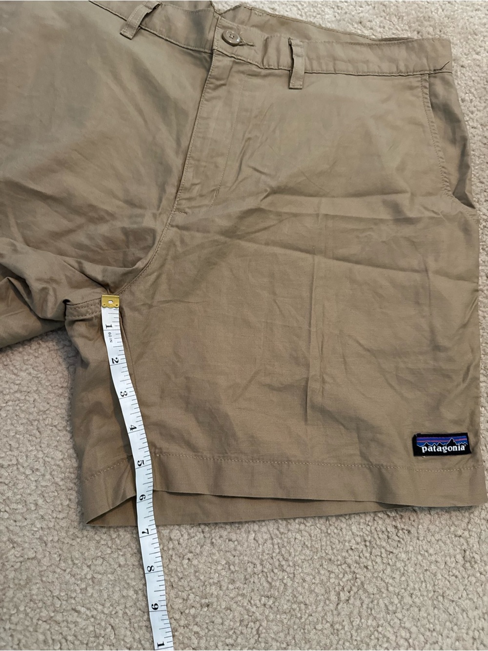 Patagonia Beige Men's Flat Front Shorts - Picture 5 of 7
